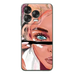 Силиконовый Чехол на ZTE Nubia V70 Design с картинкой Стильных Девушек (Девушка и ресницы)