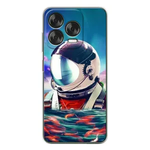 Силиконовый Чехол с принтом "Космонавты" на ZTE Nubia V70 Design (Космонавт в воде)
