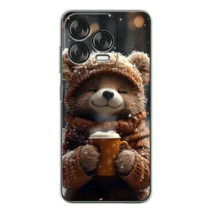Друкований чохол 'Звірята з кавою' для ZTE Nubia V70 Design (Ведмедик з кавою)