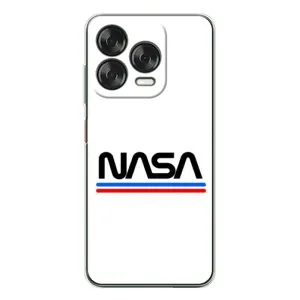 Силиконовый бампер с принтом "Наса" на ZTE Nubia V70 Design (NASA на белом фоне)
