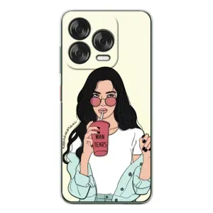 Силиконовый Чехол на ZTE Nubia V70 Design с картинкой Стильных Девушек (С напитком)