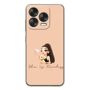 Силиконовый Чехол на ZTE Nubia V70 Design с картинкой Стильных Девушек (С собакой)