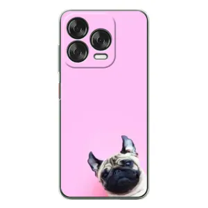Бампер для ZTE Nubia V70 Design с картинкой "Песики" (Собака на розовом)