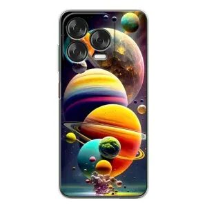 Чехол (ТПУ) с планетами на ZTE Nubia V70 Design (Солнечна система)