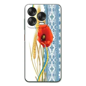 Силиконовый Чехол на ZTE Nubia V70 Design с картинкой Вышиванки (Вышиванка с цветком)