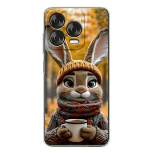 Друкований чохол 'Звірята з кавою' для ZTE Nubia V70 Design (Зайчик з кавою)