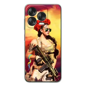 ЗСУ Чехлы (TPU) для ZTE Nubia V70 Design (Женщина солдат)