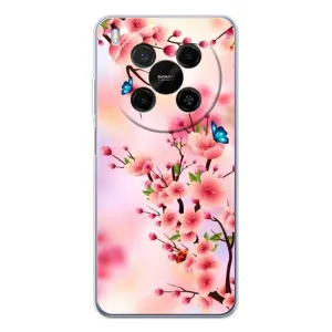Чехол с принтом САКУРЫ на ZTE Nubia V70 Max (Бабочки на сакуре)