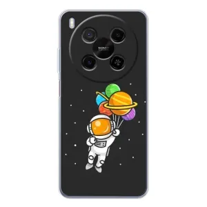 Силиконовый Чехол с принтом "Космонавты" на ZTE Nubia V70 Max (Космонавт с шариками)