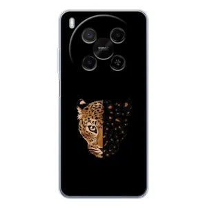 Чехол с леопардовым принтом на ZTE Nubia V70 Max (Леопард на черном)