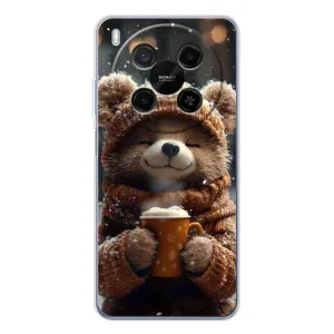 Друкований чохол 'Звірята з кавою' для ZTE Nubia V70 Max (Ведмедик з кавою)