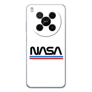 Силиконовый бампер с принтом "Наса" на ZTE Nubia V70 Max (NASA на белом фоне)