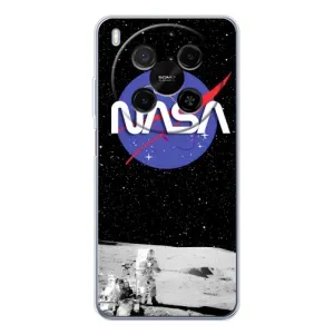Силиконовый бампер с принтом "Наса" на ZTE Nubia V70 Max (Nasa на луне)