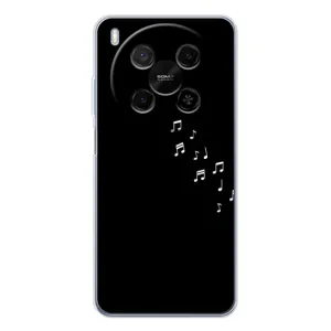 Чехол с картинками на черном фоне для ZTE Nubia V70 Max (Ноты)