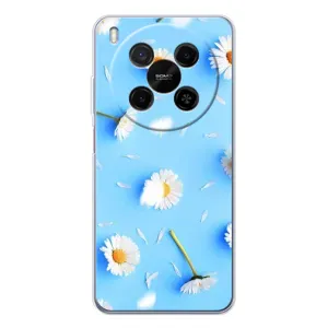 Чехол с Цветами для ZTE Nubia V70 Max (ромашки на голубом)