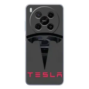 Силиконовый бампер с картинкой машины на ZTE Nubia V70 Max (Logo TESLA)