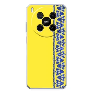 Силиконовый Чехол на ZTE Nubia V70 Max (Вышиванка на желтом)