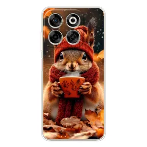 Печатный чехол «Зверята с кофе» для ZTE Nubia V70 (Белка с кофе)
