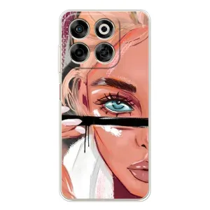 Силиконовый Чехол на ZTE Nubia V70 с картинкой Стильных Девушек (Девушка и ресницы)