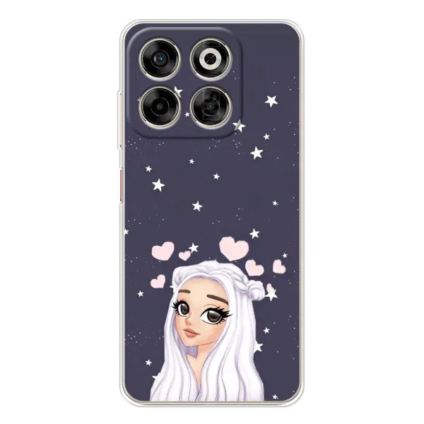 Чехол с рисунком «Девушка и сердечки» для ZTE Nubia V70