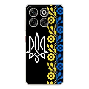 Силиконовый Чехол на ZTE Nubia V70 (Герб и вышыванка)