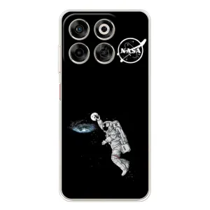 Силиконовый бампер с принтом "Наса" на ZTE Nubia V70 (Космонавт баскетболист)