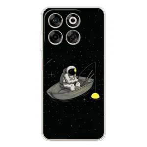 Силиконовый Чехол с принтом "Космонавты" на ZTE Nubia V70 (Космонавт на рыбалке)
