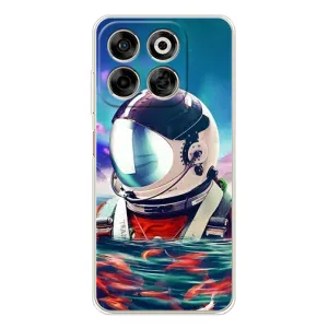Силиконовый Чехол с принтом "Космонавты" на ZTE Nubia V70 (Космонавт в воде)