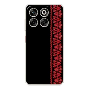 Силиконовый Чехол на ZTE Nubia V70 (Красная Вышиванка)