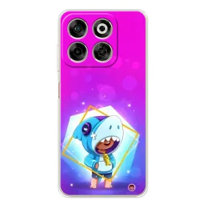 Чехол Бравл Старс для ZTE Nubia V70 (Леон в костюме Акулы)