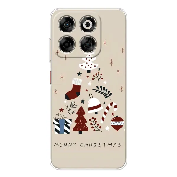 Чехол с рисунком «Merry Christmas» для ZTE Nubia V70