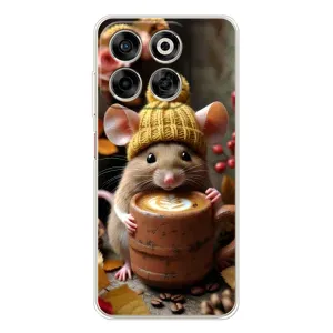 Печатный чехол «Зверята с кофе» для ZTE Nubia V70 (Мышка с кофе)
