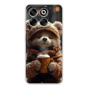 Печатный чехол «Зверята с кофе» для ZTE Nubia V70 (Медвежонок с кофе)