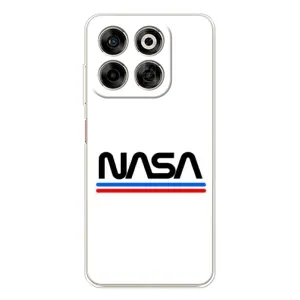 Силиконовый бампер с принтом "Наса" на ZTE Nubia V70 (NASA на белом фоне)