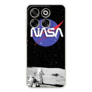 Силиконовый бампер с принтом "Наса" на ZTE Nubia V70 (Nasa на луне)