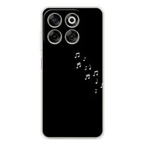 Чехол с картинками на черном фоне для ZTE Nubia V70 (Ноты)
