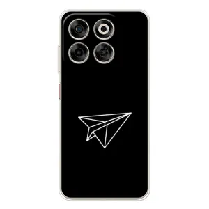 Чехол с картинками на черном фоне для ZTE Nubia V70 (Самолетик)