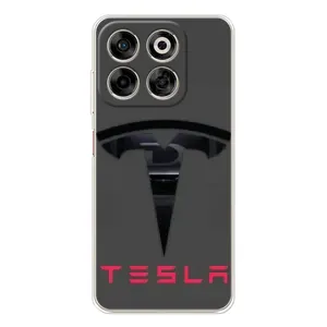 Силиконовый бампер с картинкой машины на ZTE Nubia V70 (Logo TESLA)