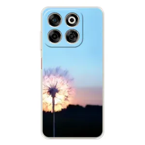 Силиконовый Чехол с одуванчиками на ZTE Nubia V70 (Закат с одуванчиком)