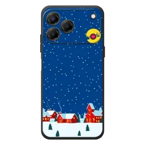 Силиконовый бампер на рождество для ZTE Nubia V80 Design (Город в снегу)