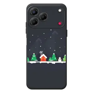 Силиконовый бампер на рождество для ZTE Nubia V80 Design (Город зимний)