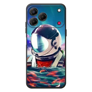 Силиконовый Чехол с принтом "Космонавты" на ZTE Nubia V80 Design (Космонавт в воде)