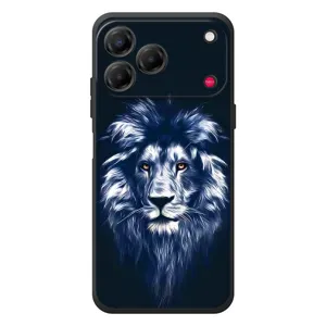 Чехол с картинкой на ZTE Nubia V80 Design (Лев - синий)