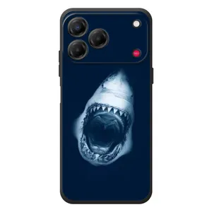 Силиконовый бампер с картинкой животных для ZTE Nubia V80 Design (Пасть Акулы)