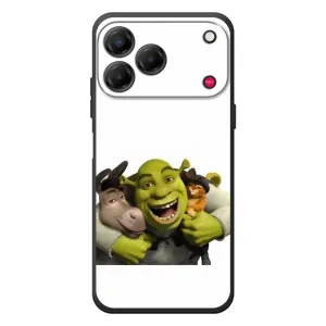 Печатный чехол с принтом Шрек для ZTE Nubia V80 Design (Шрек осел и кот)