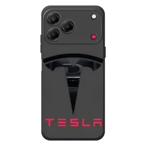 Силіконовий бампер з картинкою машини на ZTE Nubia V80 Design (Logo TESLA)