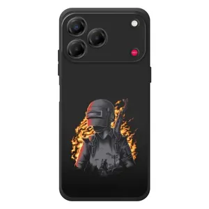 Силиконовый чехол с картинкой "Герой Pubg" на ZTE Nubia V80 Design (В огне)