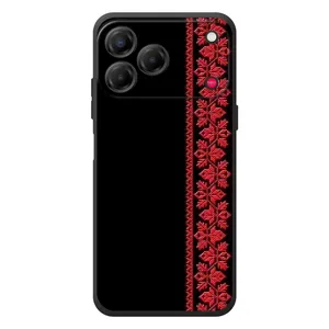 Силиконовый Чехол на ZTE Nubia V80 Design с картинкой Вышиванки (Вышиванка на черном)