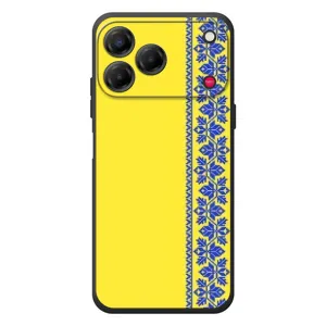Силиконовый Чехол на ZTE Nubia V80 Design (Вышиванка на желтом)