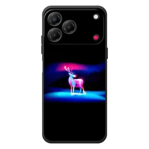 Силиконовый бампер с картинкой животных для ZTE Nubia V80 Design (Яркий олень)